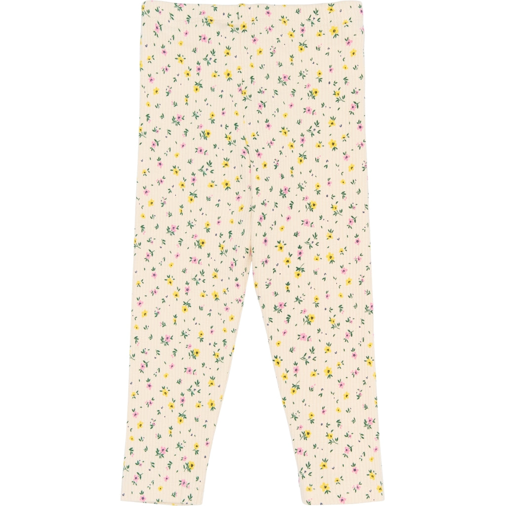 THE NEW SIBLINGS TNSTSelma Rib Leggings Leggings Gardenia AOP