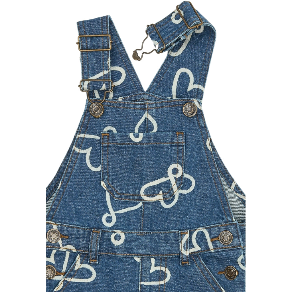 THE NEW SIBLINGS TNSTShea Denim Smækbukser Overalls Medium Blue Denim AOP