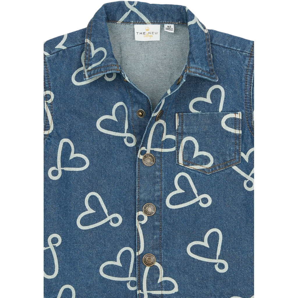THE NEW SIBLINGS TNSTShea Oversize Denim Overshirt Skjorter Medium Blue Denim AOP