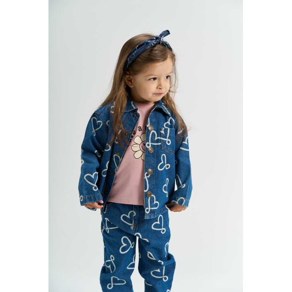 THE NEW SIBLINGS TNSTShea Oversize Denim Overshirt Skjorter Medium Blue Denim AOP