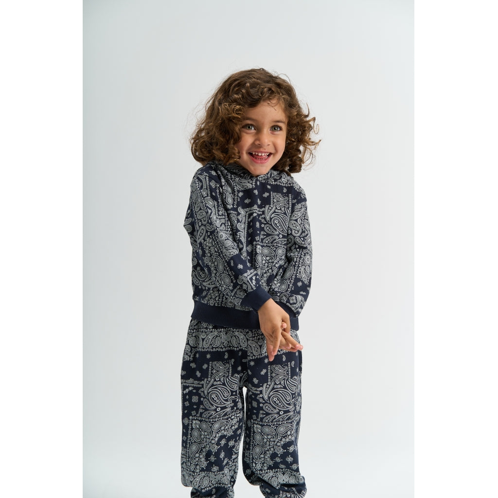 THE NEW SIBLINGS TNSTSimon Oversize Hættetrøje Sweatshirt Navy Blazer AOP