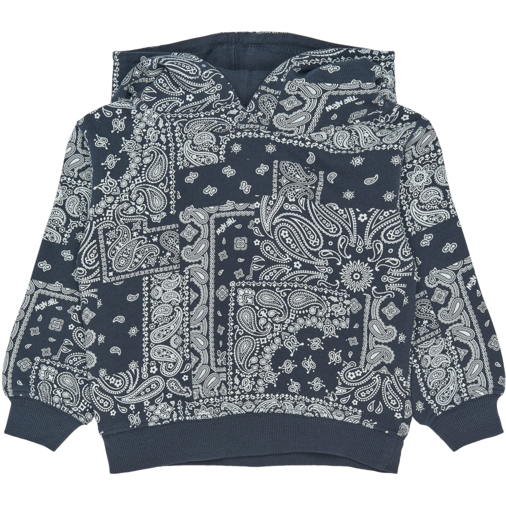 THE NEW SIBLINGS TNSTSimon Oversize Hættetrøje Sweatshirt Navy Blazer AOP