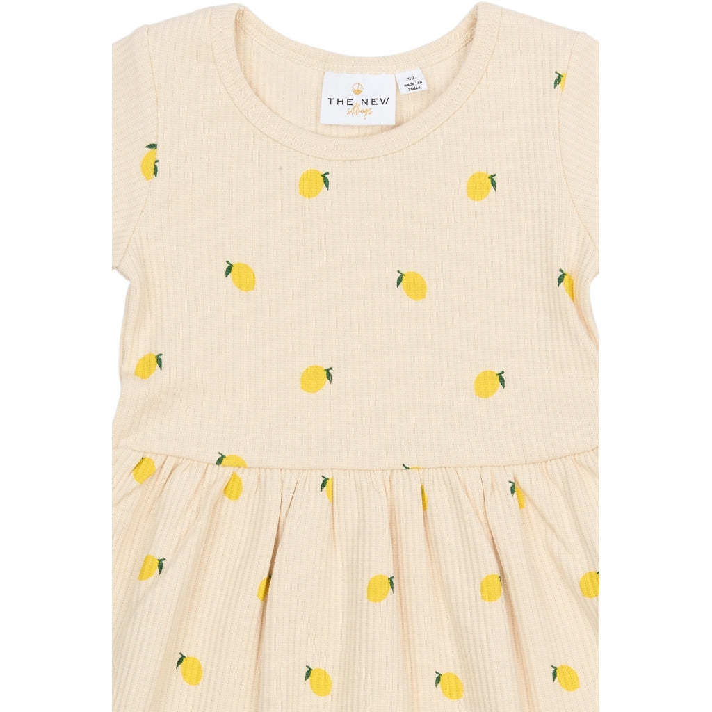 THE NEW SIBLINGS TNSTSmilla Kortærmet Rib Kjole Kjoler Gardenia AOP