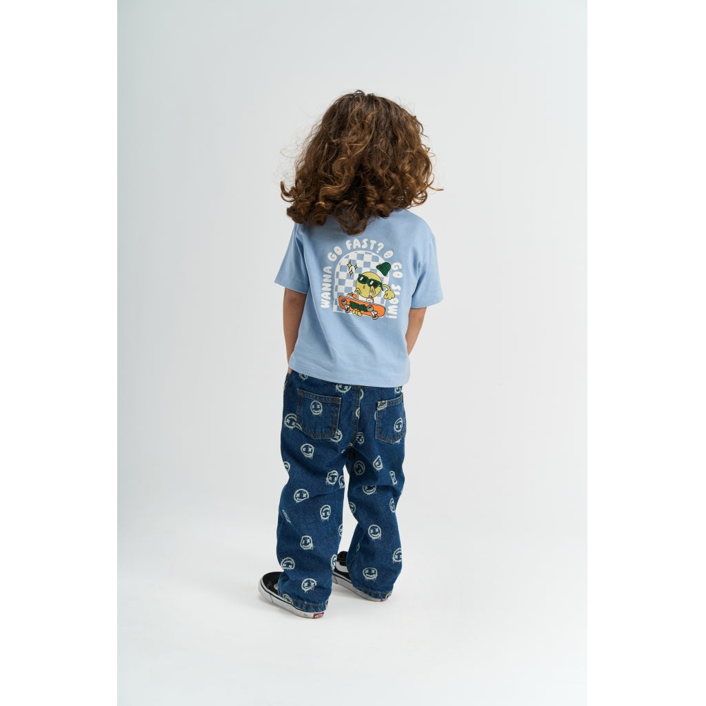 THE NEW SIBLINGS TNSTSpero Baggy Fit Jeans Jeans Medium Blue Denim AOP