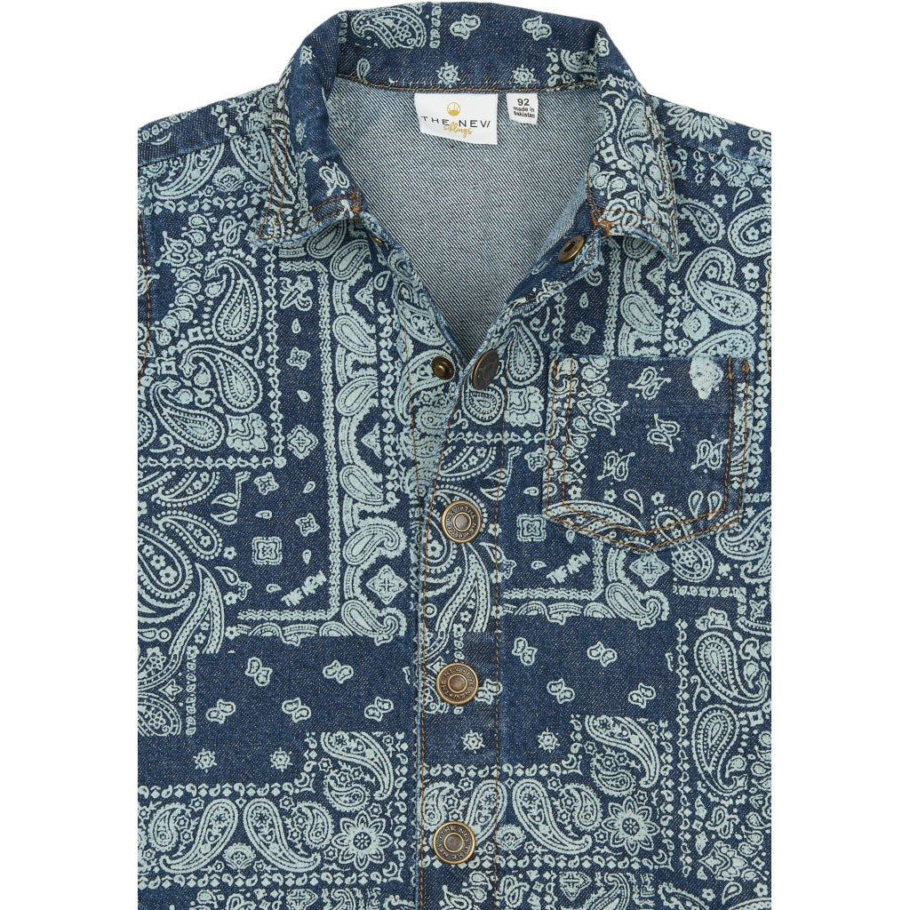 THE NEW SIBLINGS TNSTStory Oversize Denim Overshirt Skjorter Medium Blue Denim AOP