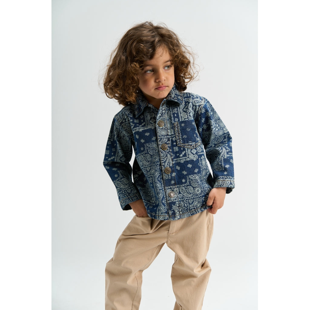 THE NEW SIBLINGS TNSTStory Oversize Denim Overshirt Skjorter Medium Blue Denim AOP