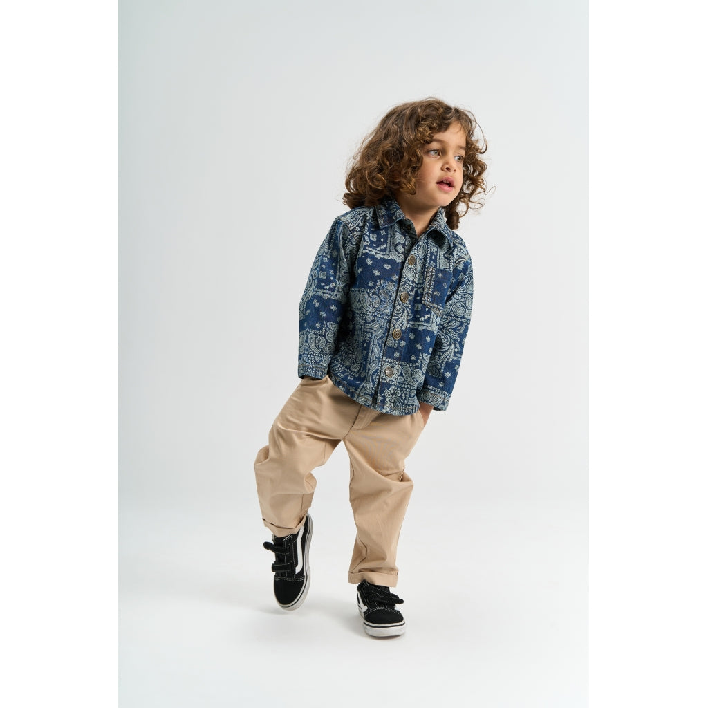 THE NEW SIBLINGS TNSTStory Oversize Denim Overshirt Skjorter Medium Blue Denim AOP