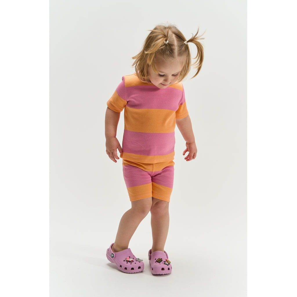 THE NEW SIBLINGS TNSTTori Kortærmet Rib Bluse T-shirt Cashmere Rose Striped