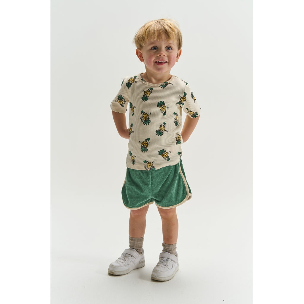 THE NEW SIBLINGS TNSTTravis Kortærmet Rib Bluse T-shirt Gardenia AOP