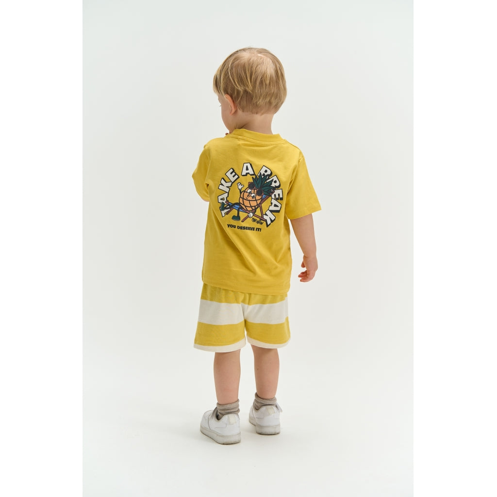 THE NEW SIBLINGS TNSTTrevor Jersey Shorts Shorts Cream Gold Striped