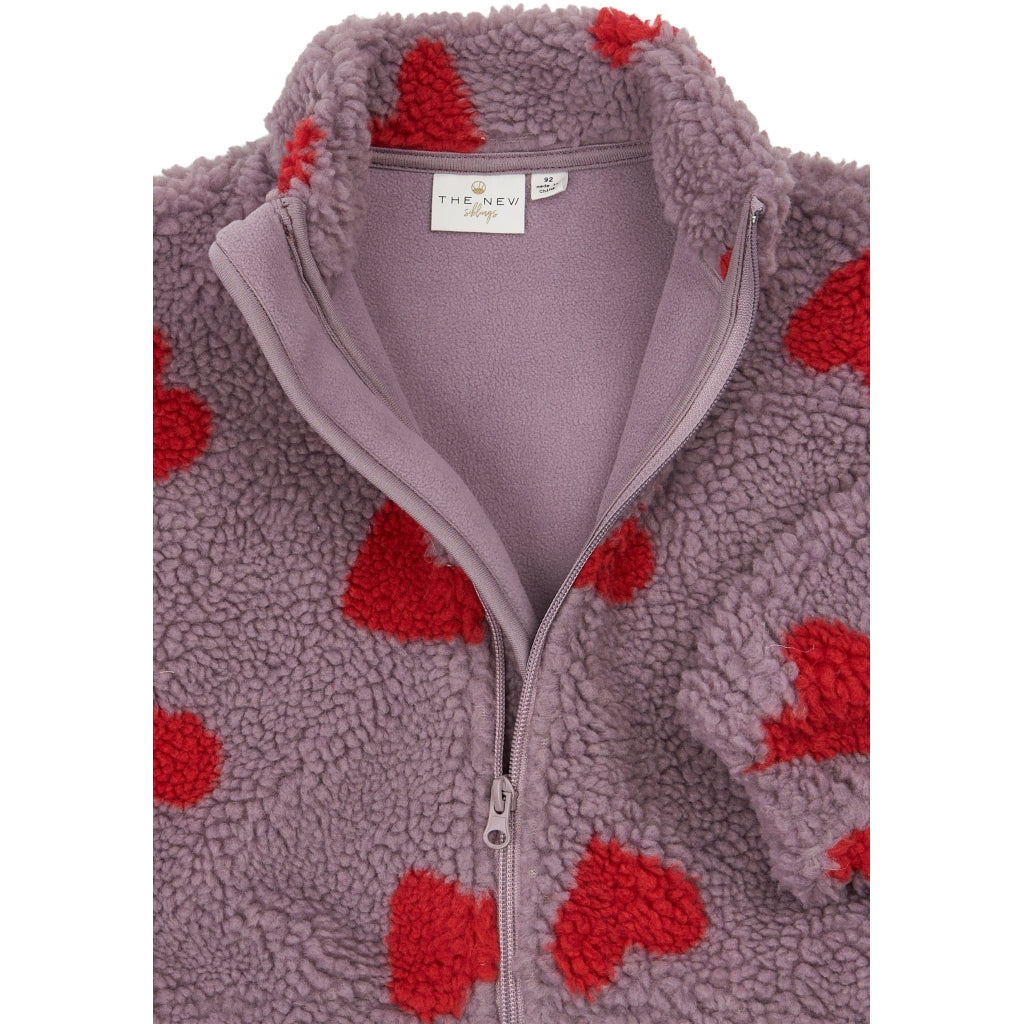 THE NEW SIBLINGS TNSTUna Oversized Teddy Jacket Jakker Elderberry AOP TN