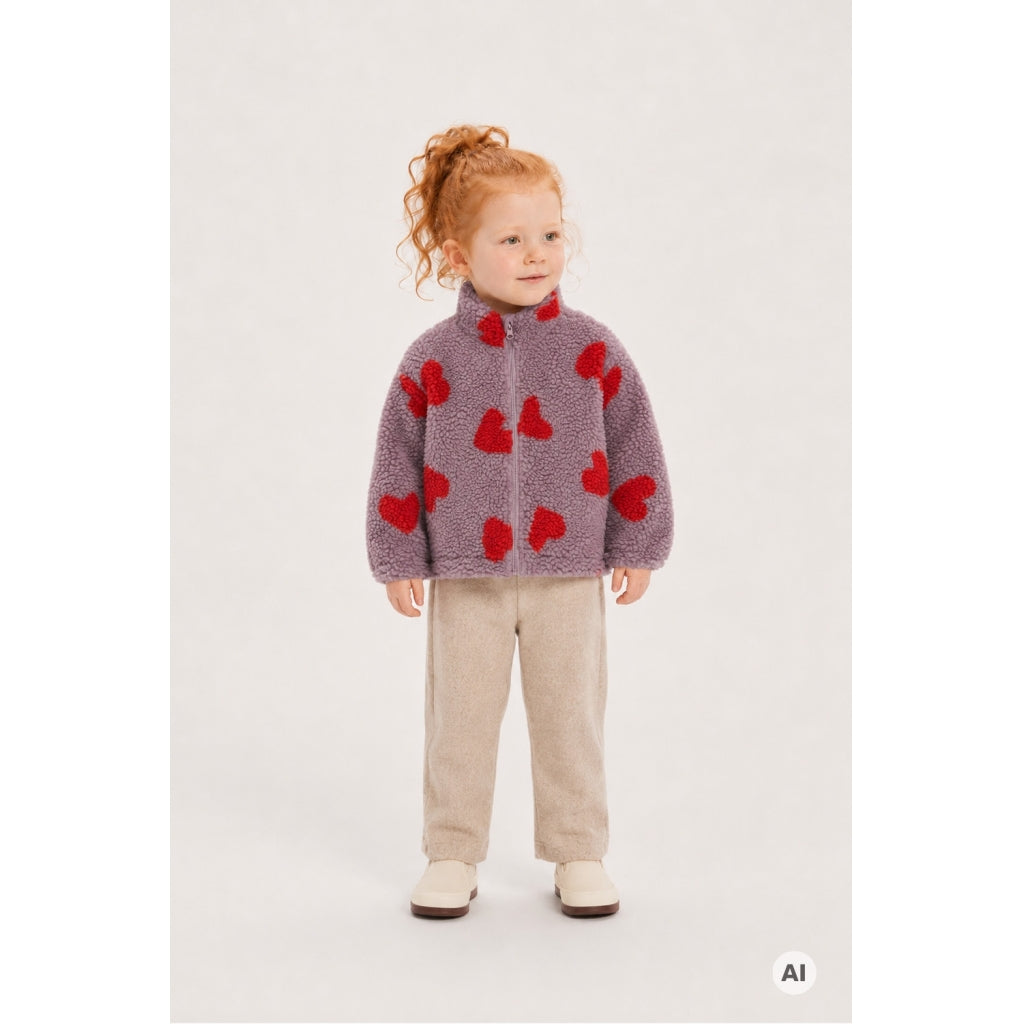 THE NEW SIBLINGS TNSTUna Oversized Teddy Jacket Jakker Elderberry AOP TN