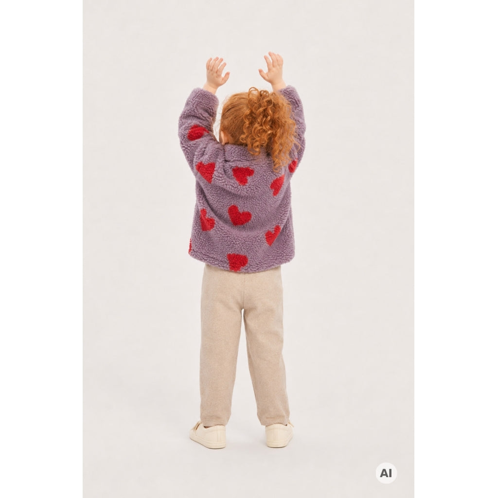 THE NEW SIBLINGS TNSTUna Oversized Teddy Jacket Jakker Elderberry AOP TN