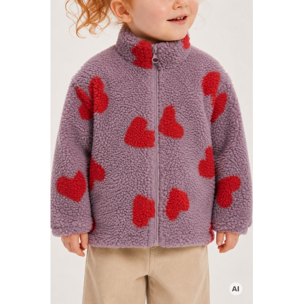 THE NEW SIBLINGS TNSTUna Oversized Teddy Jacket Jakker Elderberry AOP TN