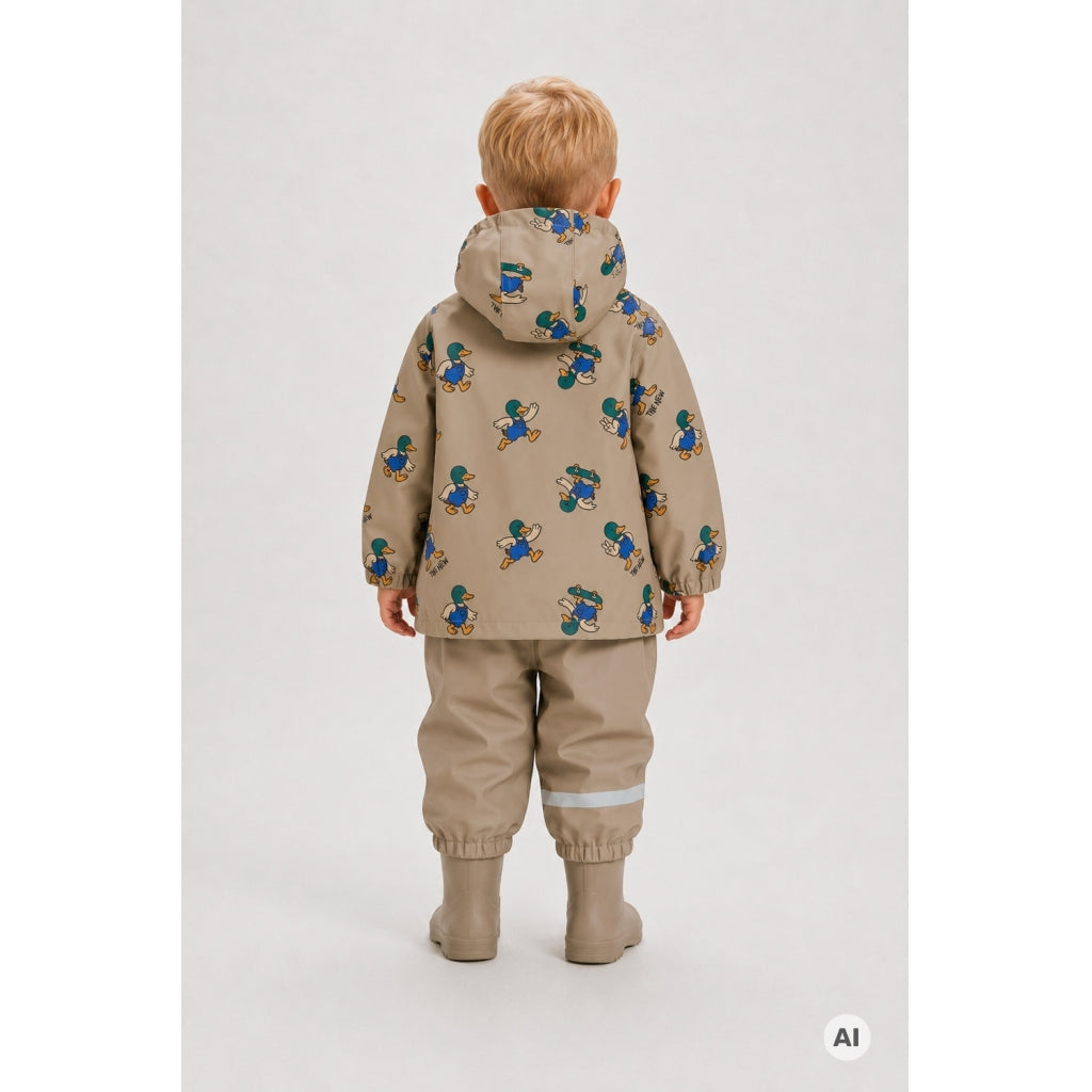 THE NEW SIBLINGS TNSTUwe Rainwear Set Regntøj Taupe Gray AOP TN