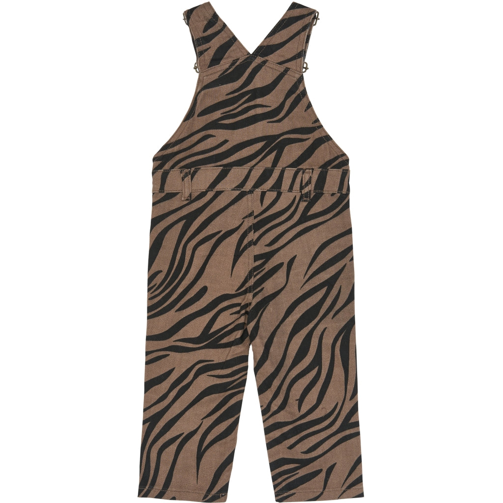 THE NEW SIBLINGS TNSTValonya Denim Dungarees Overalls Taupe Gray AOP TN