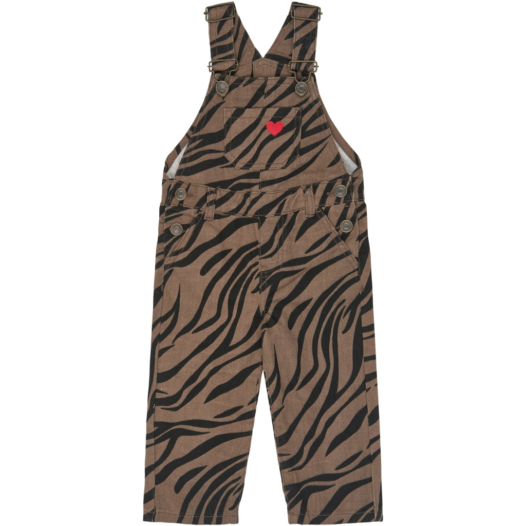 THE NEW SIBLINGS TNSTValonya Denim Dungarees Overalls Taupe Gray AOP TN
