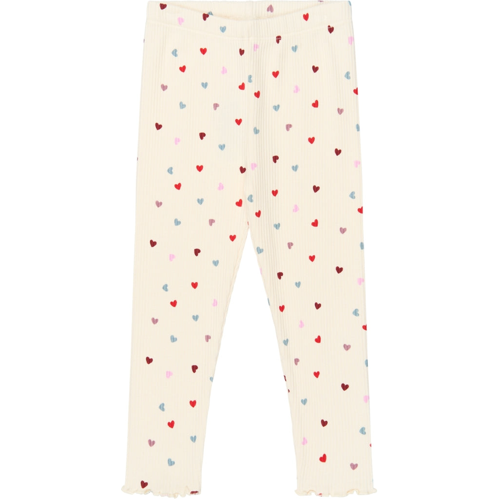 THE NEW SIBLINGS TNSTVera Rib leggings Leggings Gardenia AOP