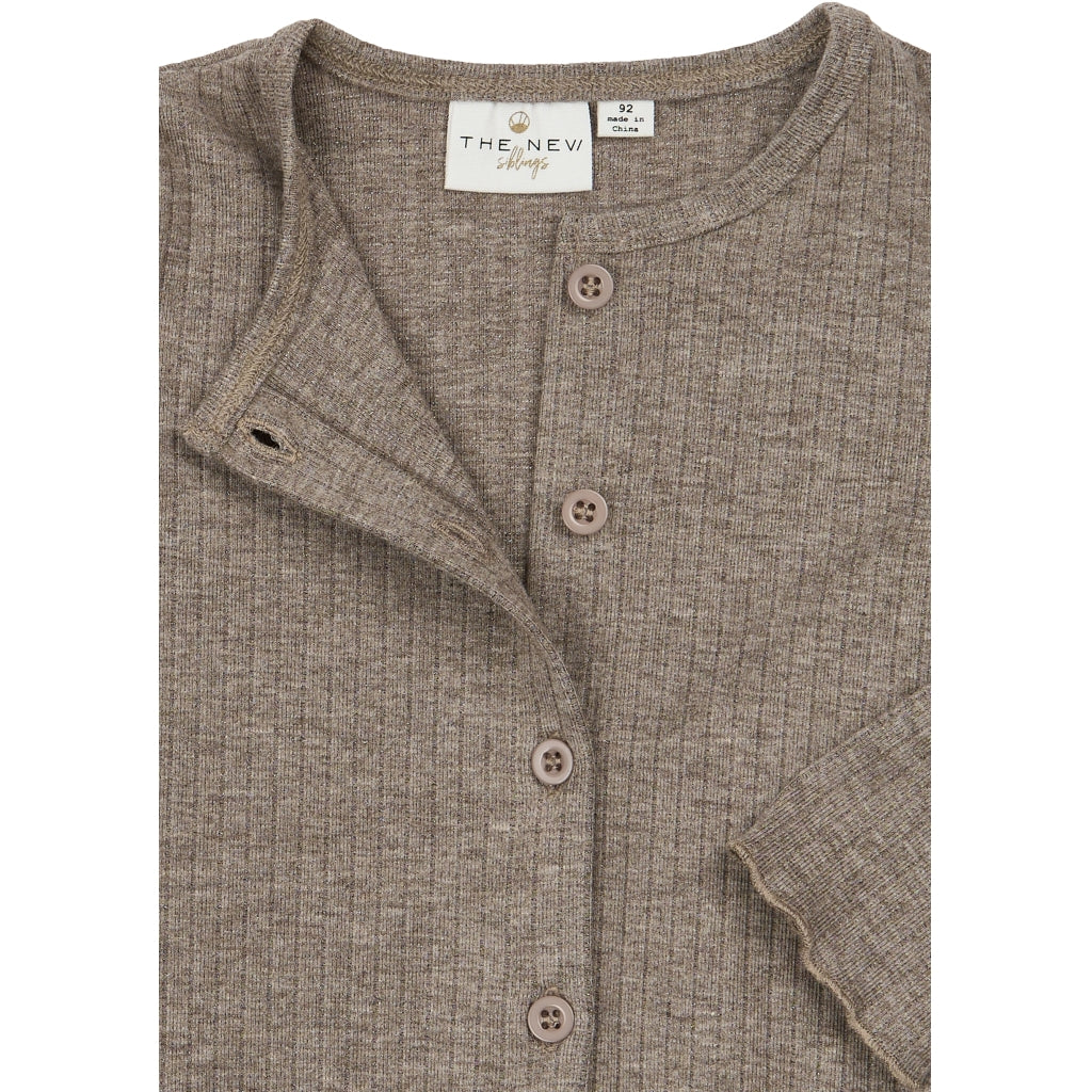 THE NEW SIBLINGS TNSTVernata Langærmet Rib cardigan Langærmet bluse Taupe Gray TN