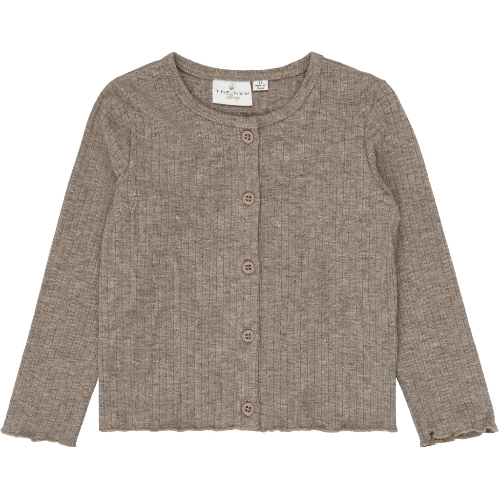 THE NEW SIBLINGS TNSTVernata Langærmet Rib cardigan Langærmet bluse Taupe Gray TN