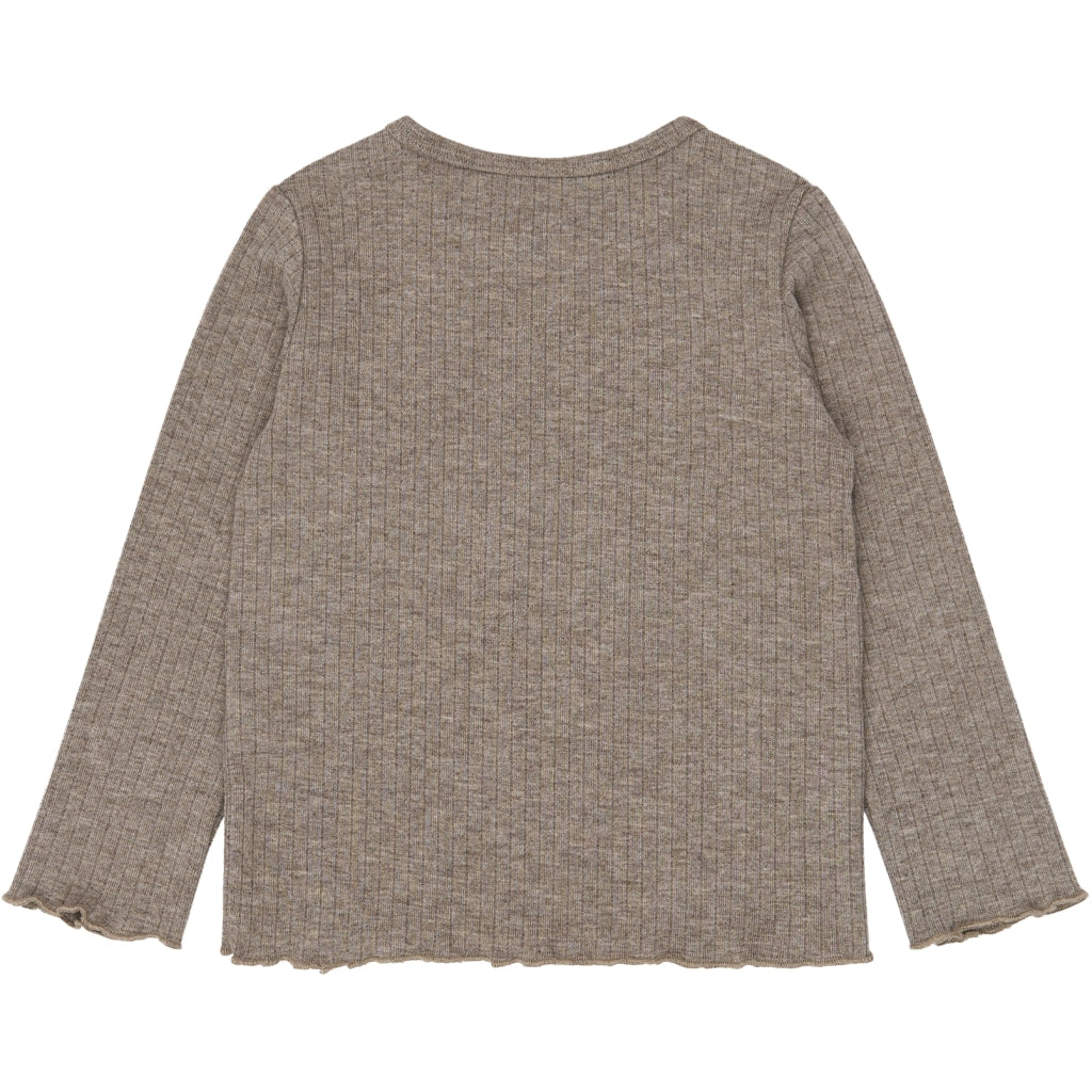 THE NEW SIBLINGS TNSTVernata Langærmet rib T-shirt Langærmet bluse Taupe Gray TN