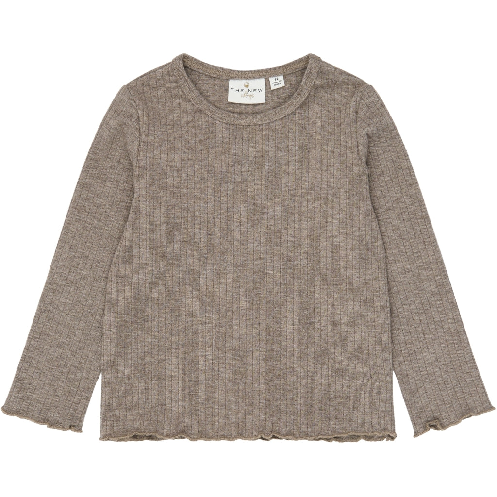 THE NEW SIBLINGS TNSTVernata Langærmet rib T-shirt Langærmet bluse Taupe Gray TN