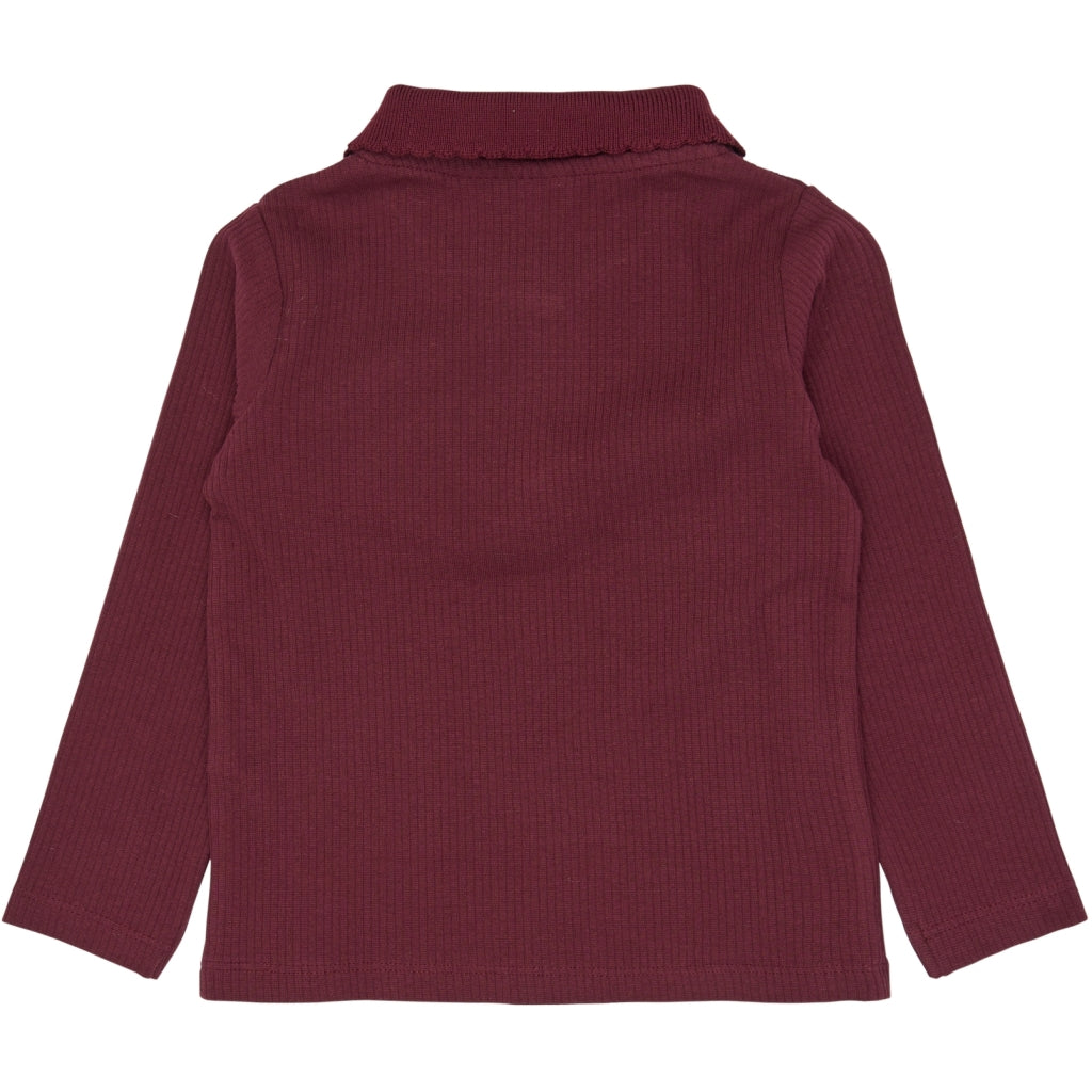 THE NEW SIBLINGS TNSTVernina Langærmet Rib Polo Langærmet bluse Burgundy TN