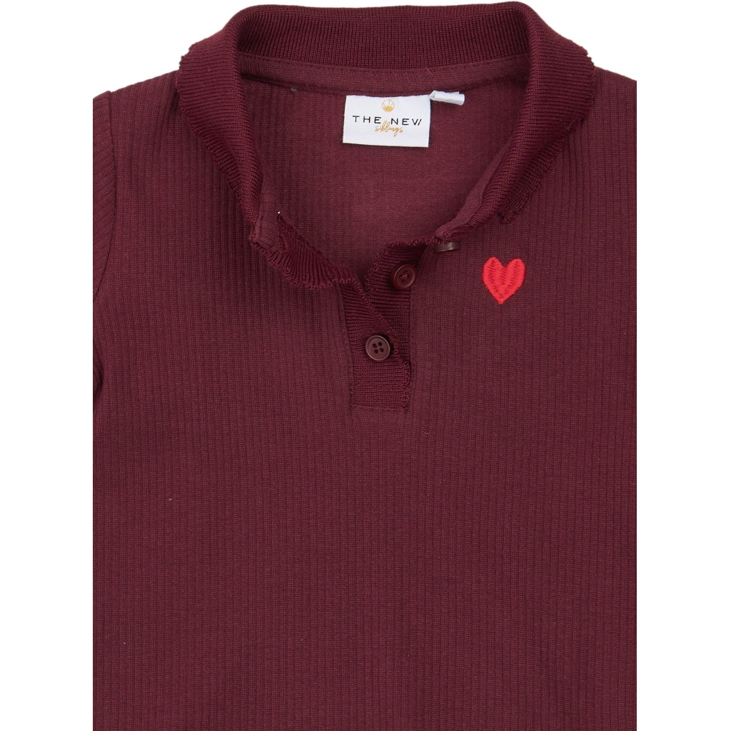 THE NEW SIBLINGS TNSTVernina Langærmet Rib Polo Langærmet bluse Burgundy TN