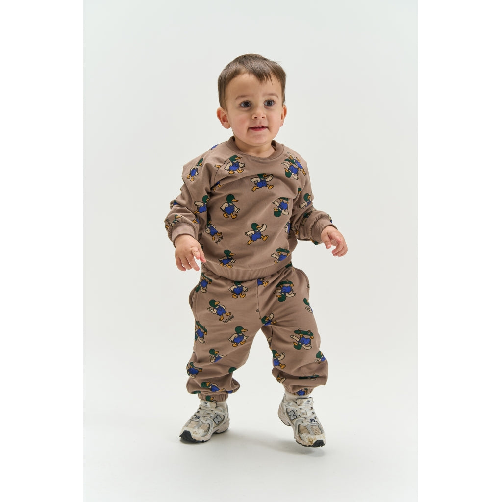THE NEW SIBLINGS TNSTVhil Sweatpants Bukser Taupe Gray AOP TN