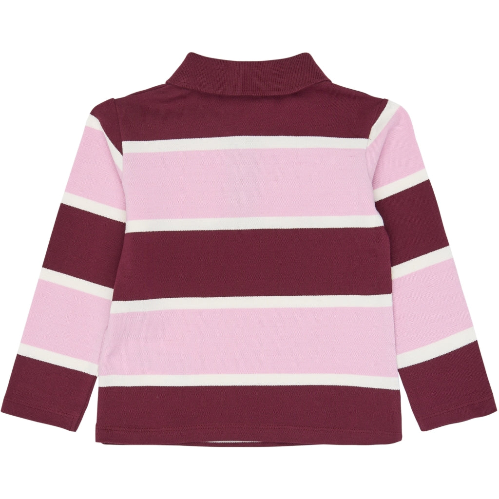 THE NEW SIBLINGS TNSTVidalia Langærmet Pique Polo Langærmet bluse Burgundy Striped TN