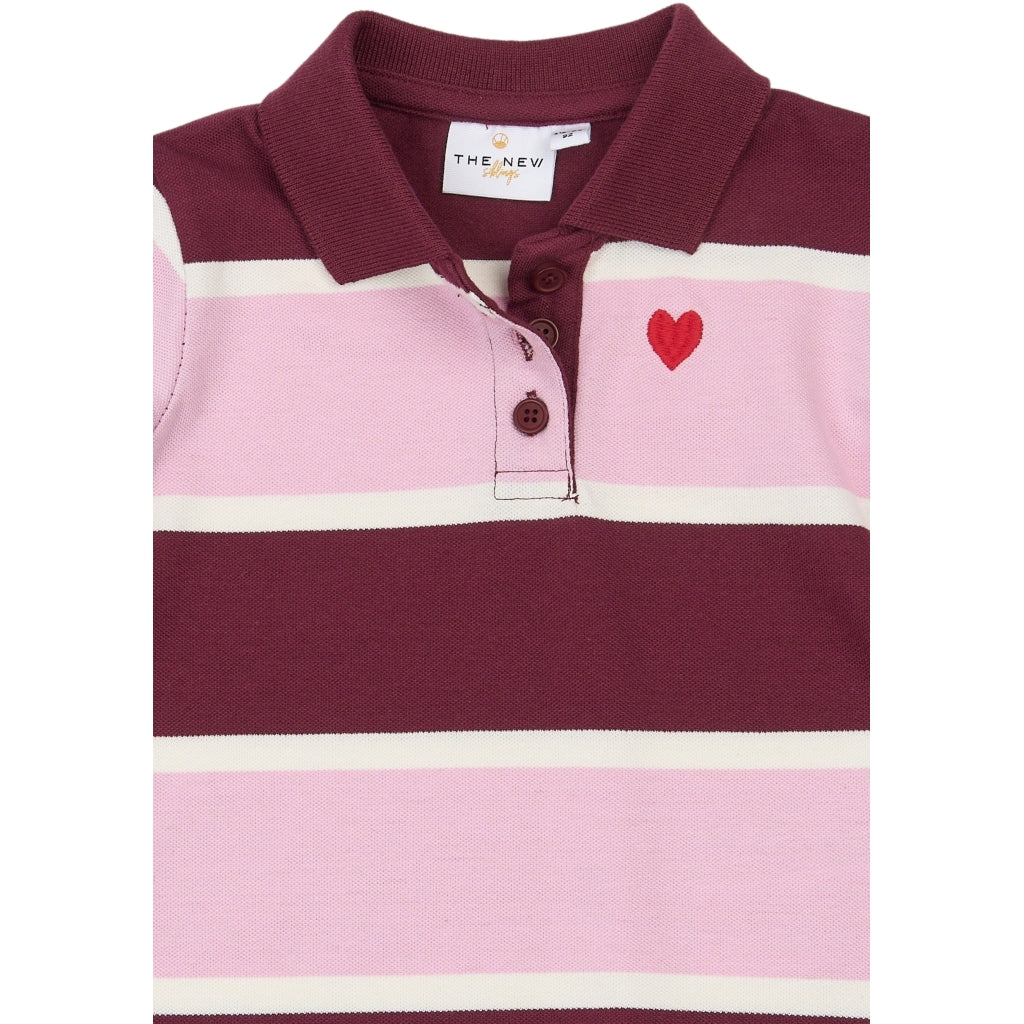 THE NEW SIBLINGS TNSTVidalia Langærmet Pique Polo Langærmet bluse Burgundy Striped TN