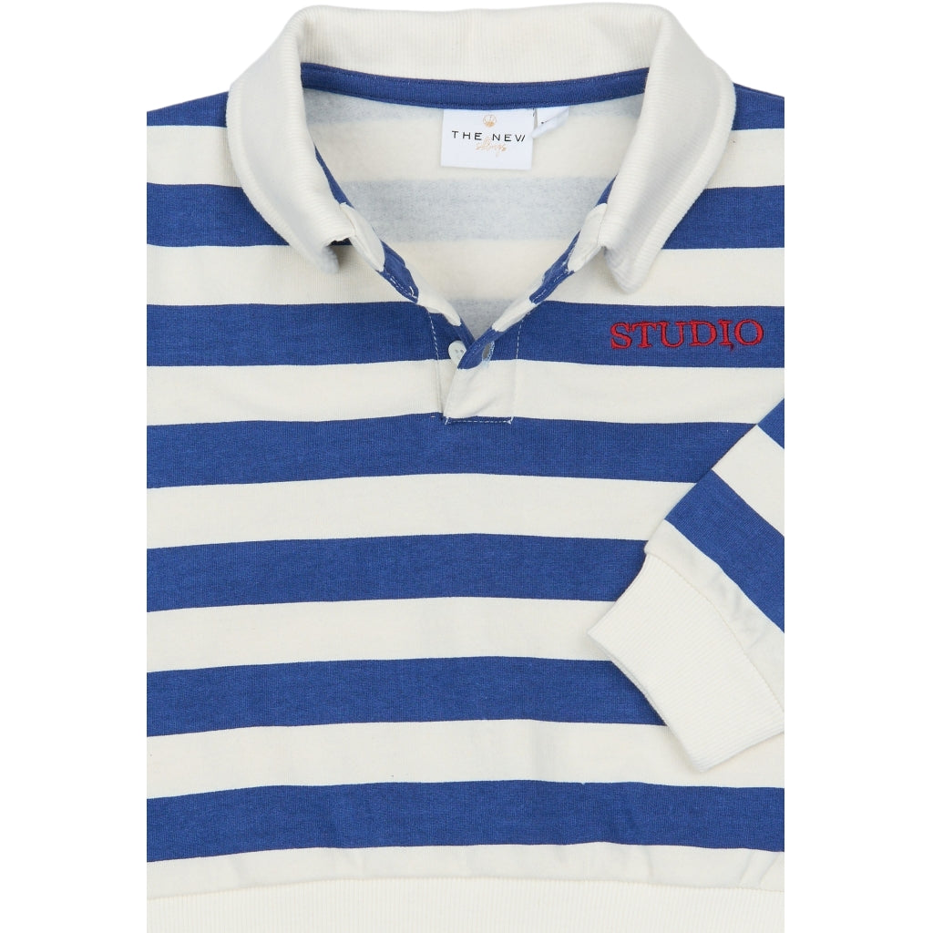 THE NEW SIBLINGS TNSTVidan Oversized Polo sweatshirt Sweatshirt Mazarine Blue Striped