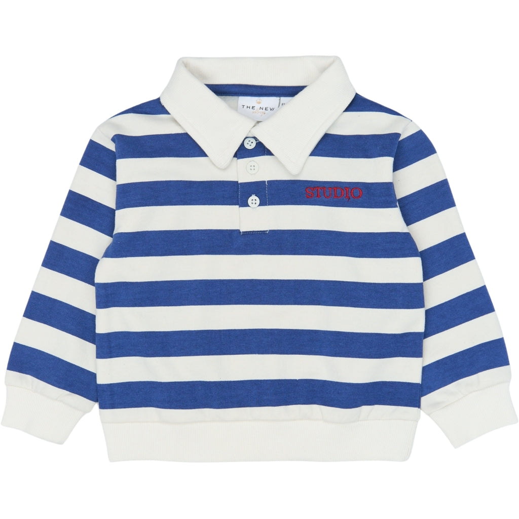 THE NEW SIBLINGS TNSTVidan Oversized Polo sweatshirt Sweatshirt Mazarine Blue Striped