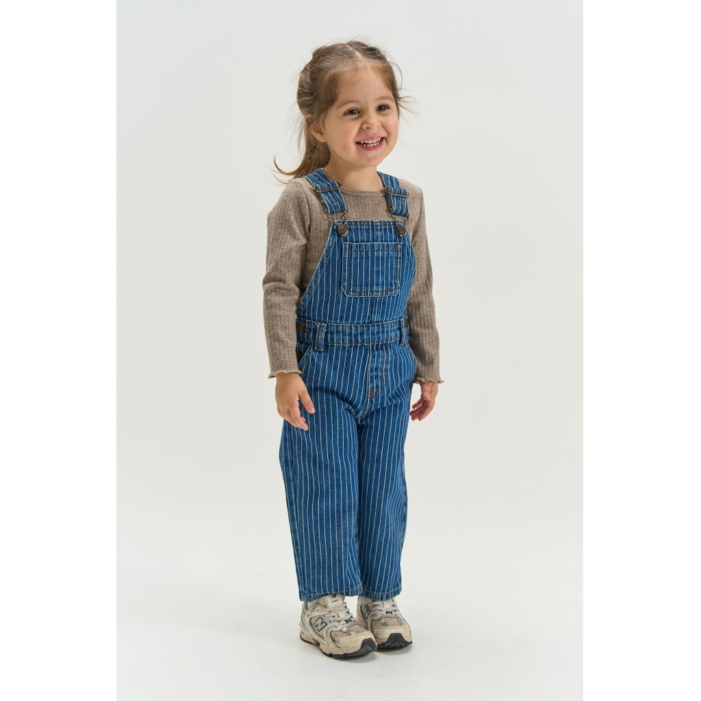 THE NEW SIBLINGS TNSTVilfredo Denim Dungarees Overalls Medium Blue Denim AOP