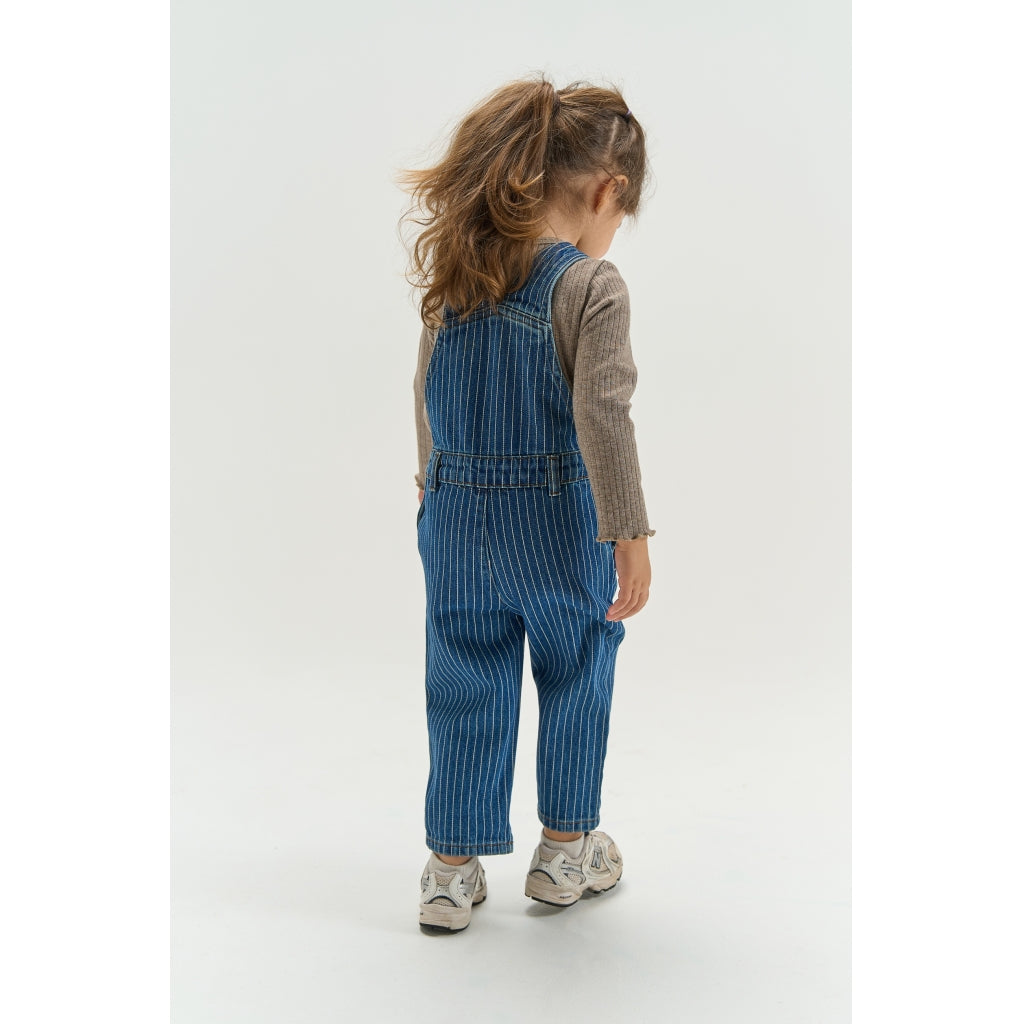 THE NEW SIBLINGS TNSTVilfredo Denim Dungarees Overalls Medium Blue Denim AOP