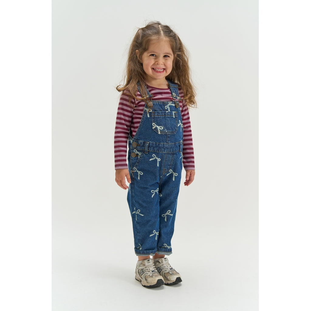 THE NEW SIBLINGS TNSTVinaya Denim Dungarees Overalls Medium Blue Denim AOP