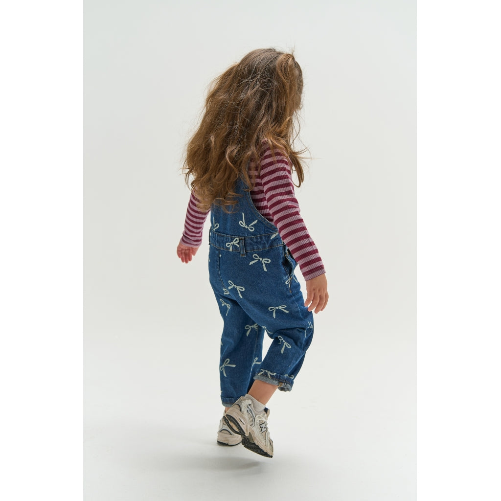 THE NEW SIBLINGS TNSTVinaya Denim Dungarees Overalls Medium Blue Denim AOP