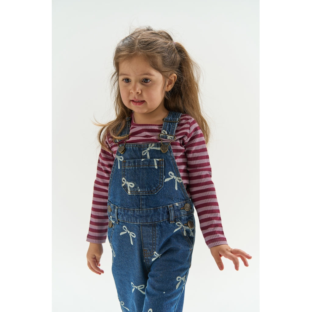 THE NEW SIBLINGS TNSTVinaya Denim Dungarees Overalls Medium Blue Denim AOP