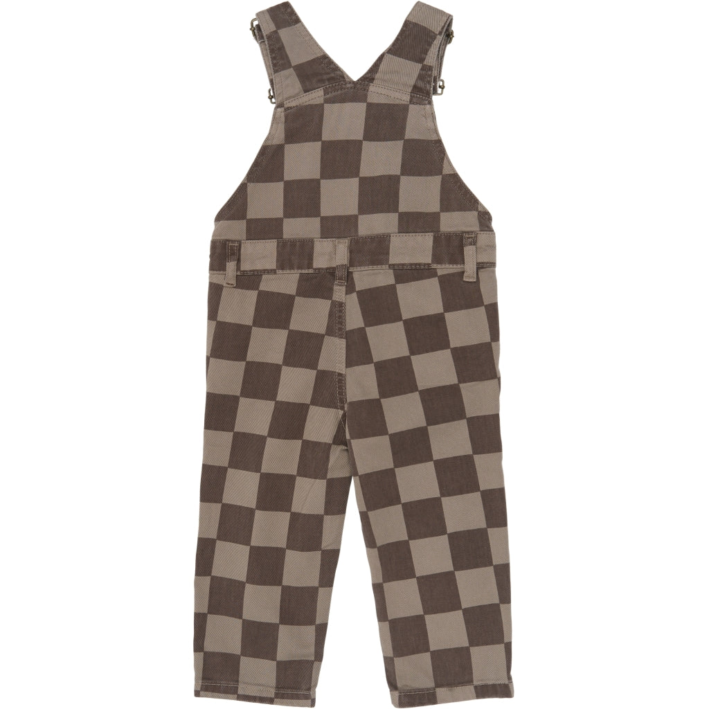 THE NEW SIBLINGS TNSTVondell Denim Dungarees Overalls Taupe Gray Check TN