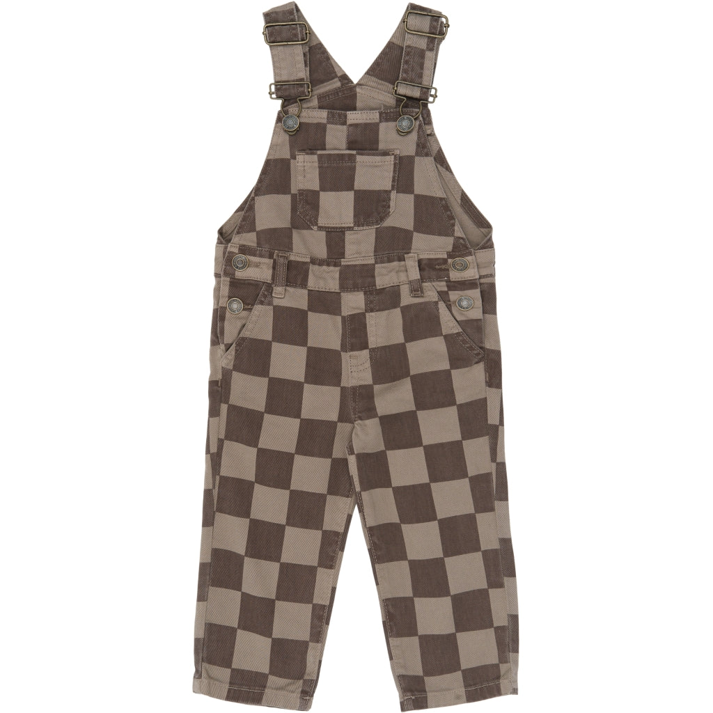 THE NEW SIBLINGS TNSTVondell Denim Dungarees Overalls Taupe Gray Check TN