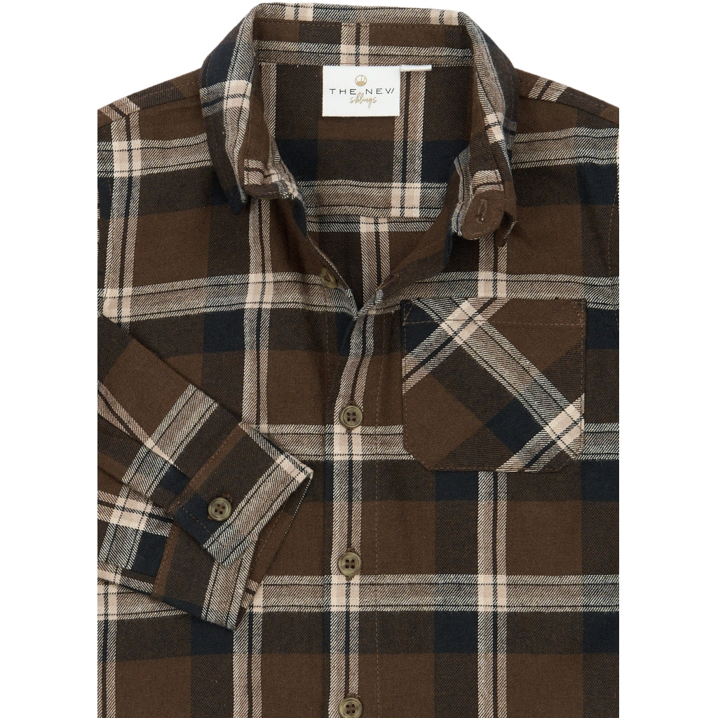 THE NEW SIBLINGS TNSTYaki Langærmet Flannel Skjorte Skjorter Navy Blazer Check