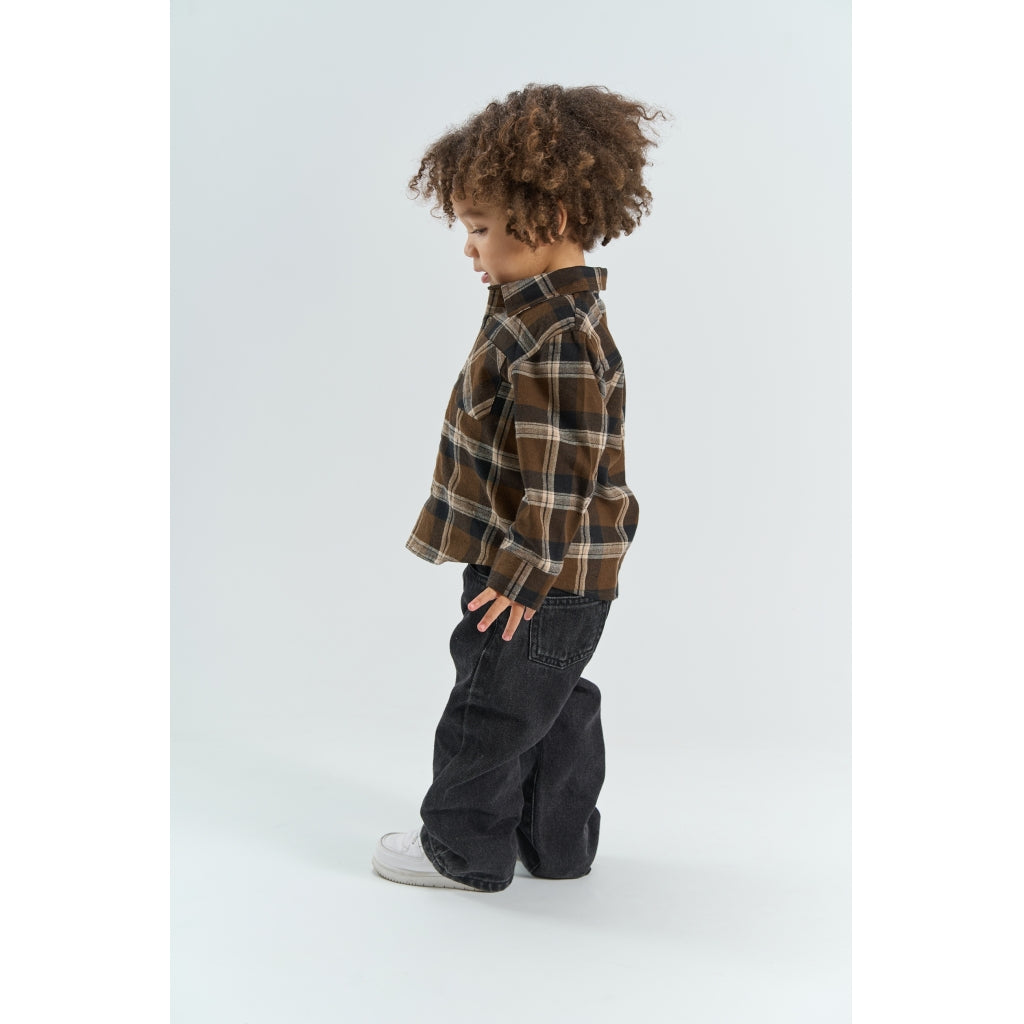 THE NEW SIBLINGS TNSTYaki Langærmet Flannel Skjorte Skjorter Navy Blazer Check