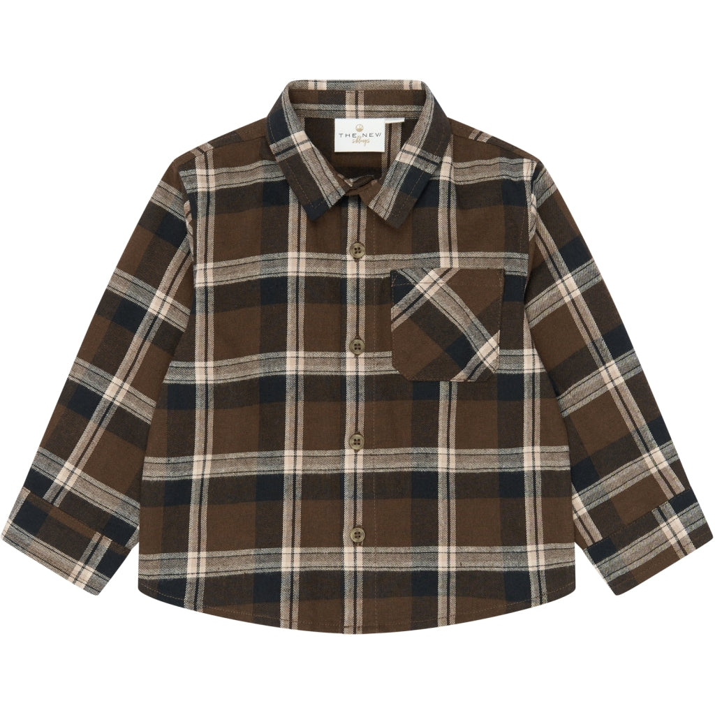 THE NEW SIBLINGS TNSTYaki Langærmet Flannel Skjorte Skjorter Navy Blazer Check