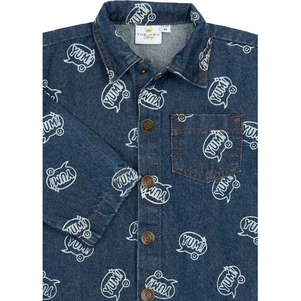 THE NEW SIBLINGS TNSTYale Oversize Denim Skjorte Skjorter Medium Blue Denim AOP