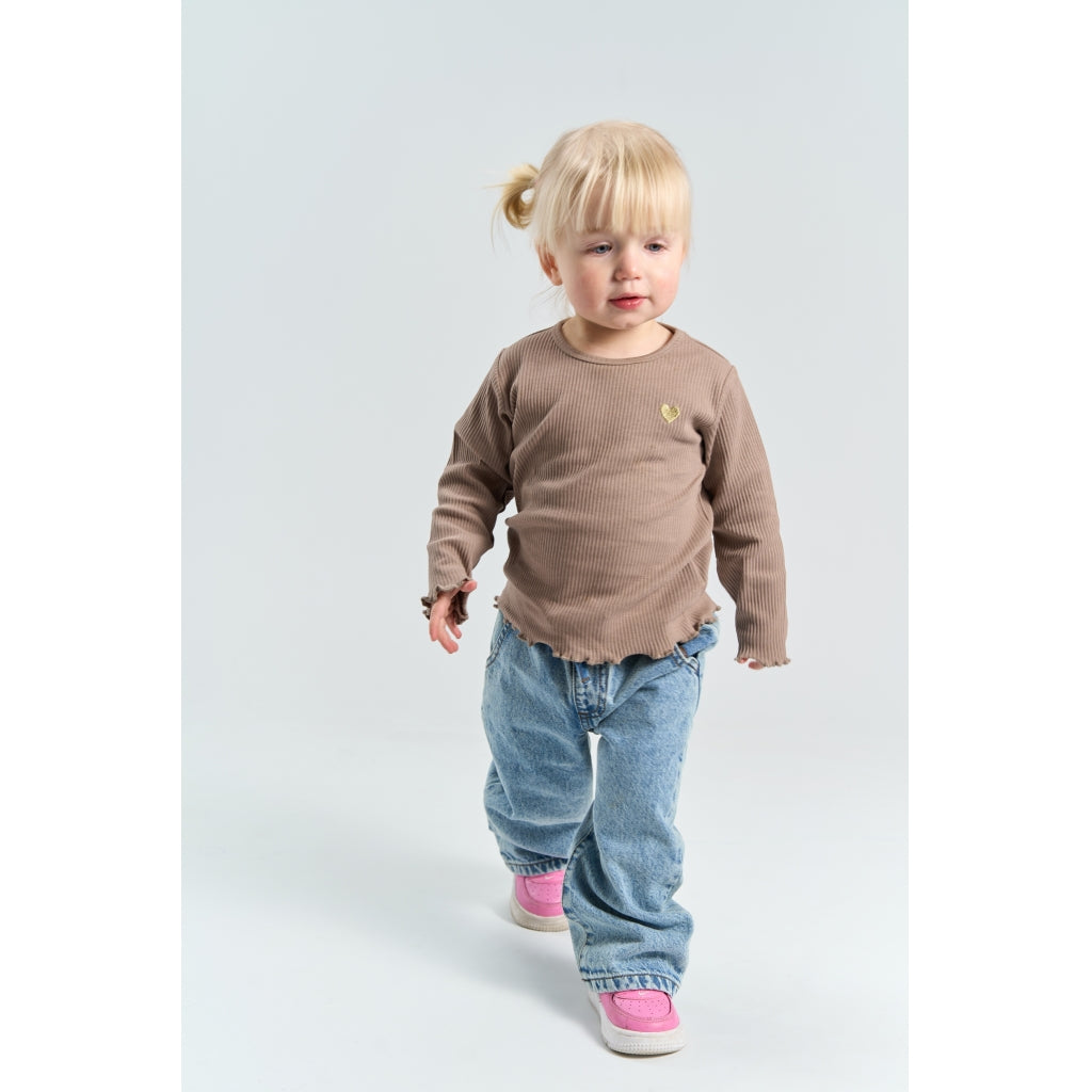 THE NEW SIBLINGS TNSTYania Langærmet Rib Bluse Langærmet bluse Taupe Gray TN