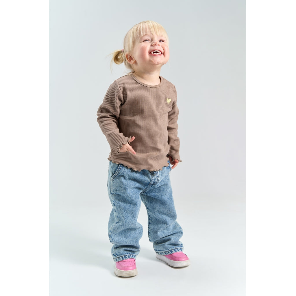 THE NEW SIBLINGS TNSTYania Langærmet Rib Bluse Langærmet bluse Taupe Gray TN