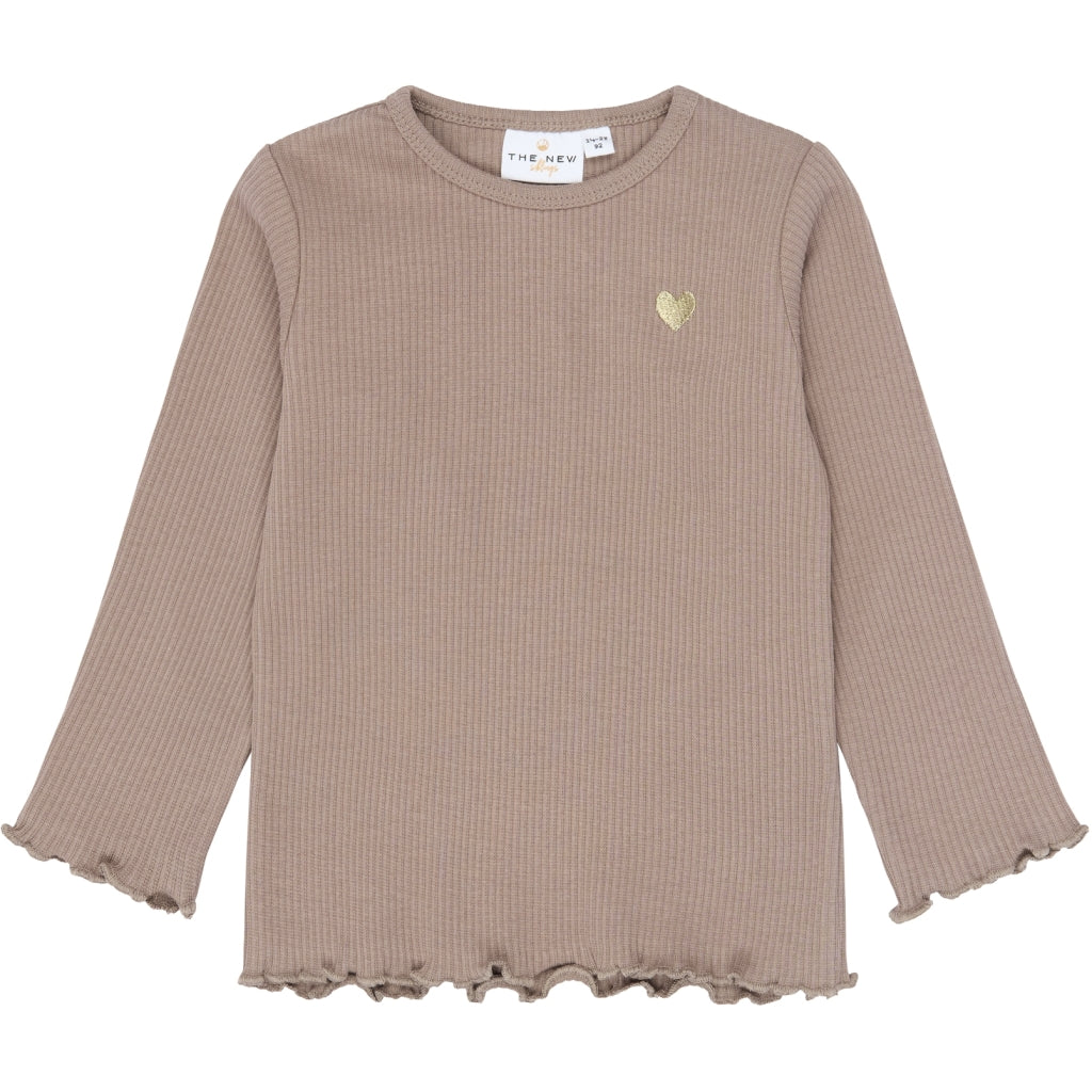 THE NEW SIBLINGS TNSTYania Langærmet Rib Bluse Langærmet bluse Taupe Gray TN