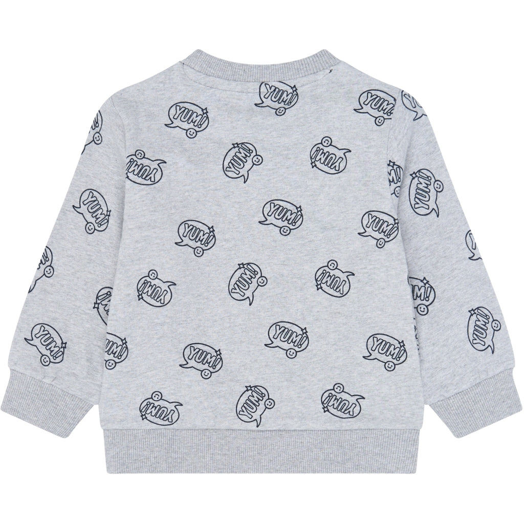 THE NEW SIBLINGS TNSTYann Sweatshirt Sweatshirt Light Grey Melange AOP