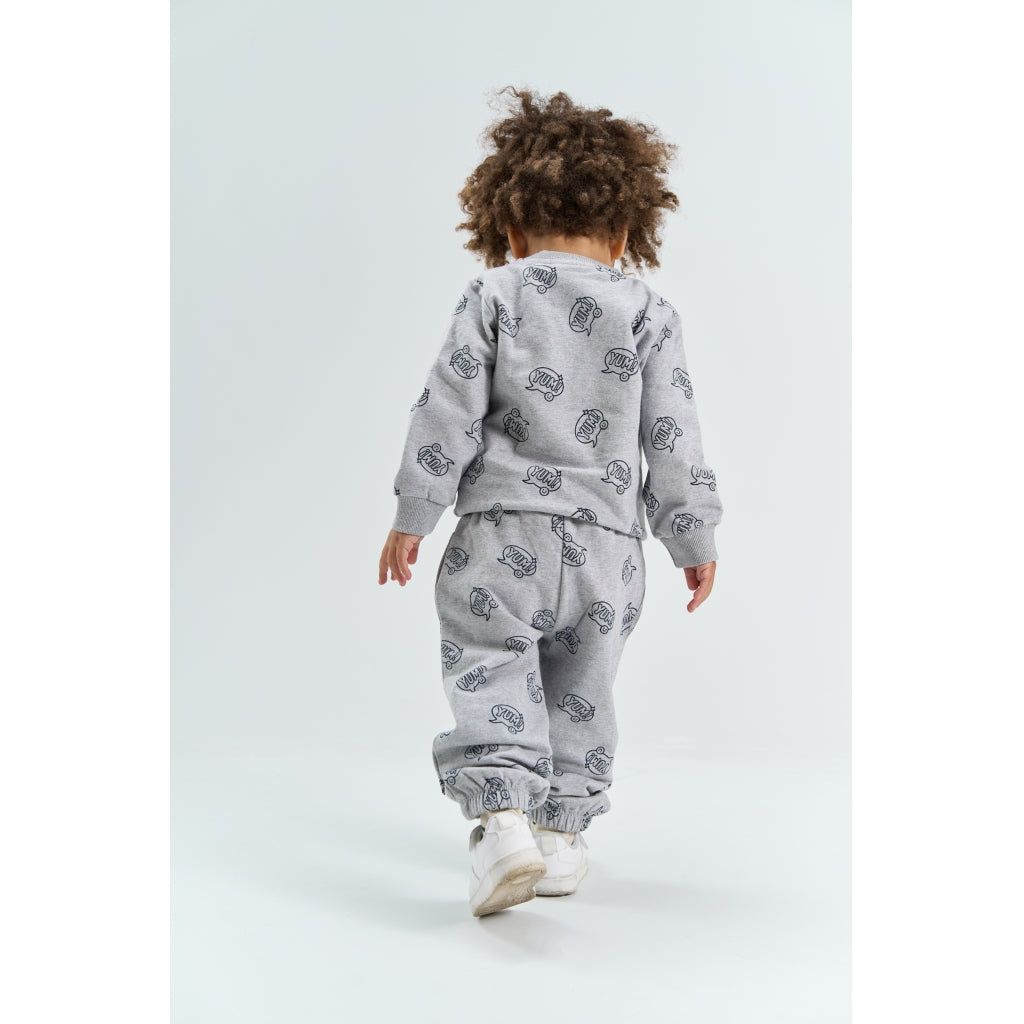 THE NEW SIBLINGS TNSTYann Sweatshirt Sweatshirt Light Grey Melange AOP