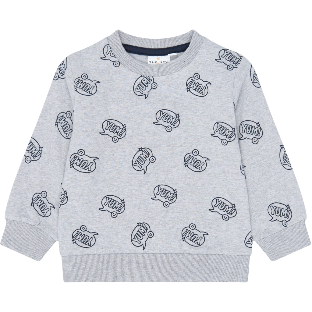 THE NEW SIBLINGS TNSTYann Sweatshirt Sweatshirt Light Grey Melange AOP